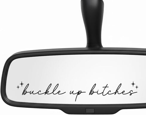 ملصق 3X Buckle Up B*tches، ملصق سيارة مضحك، ملصق فينيل مرآة الرؤية الخلفية مقاس 4 بوصة، ملصقات نافذة السيارة، ملصقات سيارة هدية وقح للنساء والرجال (أبيض) in Kuwait