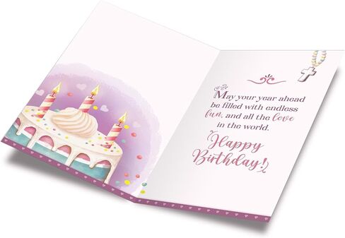 Prime Greetings Religious Birthday Card For Granddaughter, Made in America, Eco-Friendly, Thick Card Stock with Premium Envelope 5in x 7.75in, Packaged in Protective Mailer in Saudi Arabia