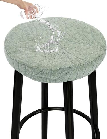 KRFOONN Waterproof Bar Stool Cushion 12 Inch Round Bar Cushions Chair Pad Soft Round Foam Padded Seat Cushions Washable Bar Stool Covers with Non Slip Backing Elastic Bottom (12 Inch, Green) in Saudi Arabia