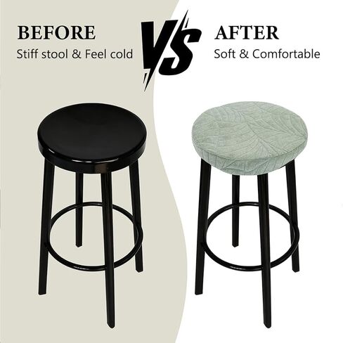 KRFOONN Waterproof Bar Stool Cushion 12 Inch Round Bar Cushions Chair Pad Soft Round Foam Padded Seat Cushions Washable Bar Stool Covers with Non Slip Backing Elastic Bottom (12 Inch, Green) in Saudi Arabia
