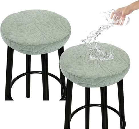 KRFOONN Waterproof Bar Stool Cushion 12 Inch Round Bar Cushions Chair Pad Soft Round Foam Padded Seat Cushions Washable Bar Stool Covers with Non Slip Backing Elastic Bottom (12 Inch, Green) in Saudi Arabia