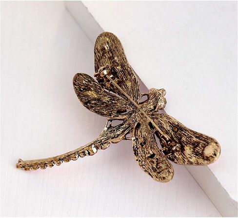 أنيقة اليعسوب الطيور بروش دبوس كريستال حجر الراين الحيوان حزب المجوهرات (البني) in Kuwait