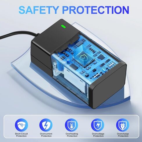 60W USB-C Charging Station for Multiple Devices, Universal 20W USB-C & 18W USB Charging Hub, Smart IC Identification Technology Charging Tower for iPhone iPad Tablets Smartphones, Home Office Use in Kuwait