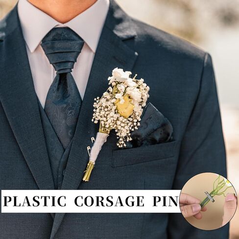 20Pcs Boutonniere Pins Supplies Green Floral T Pins for Corsage Pin for Boutonnieres Corsage Floral Safety Pin for Bride Groom Wedding DIY Festivals Birthday in Saudi Arabia