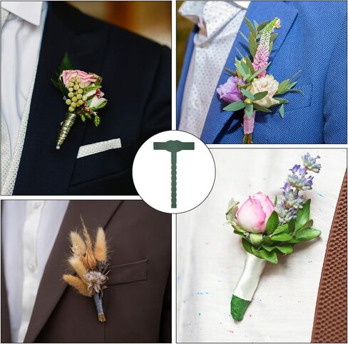 20Pcs Boutonniere Pins Supplies Green Floral T Pins for Corsage Pin for Boutonnieres Corsage Floral Safety Pin for Bride Groom Wedding DIY Festivals Birthday in Saudi Arabia