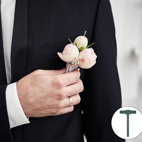 20Pcs Boutonniere Pins Supplies Green Floral T Pins for Corsage Pin for Boutonnieres Corsage Floral Safety Pin for Bride Groom Wedding DIY Festivals Birthday in Saudi Arabia