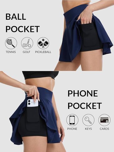 Womens Pleated Tennis Skirt with Pockets High Waisted Golf Skorts Athletic Pickleball Skirts Workout Skort in Kuwait