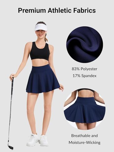 Womens Pleated Tennis Skirt with Pockets High Waisted Golf Skorts Athletic Pickleball Skirts Workout Skort in Kuwait