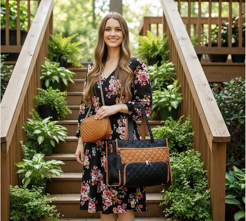 Rexmore Commuter Chic Duo: Women's Phone Crossbody Bag & 2-in-1 Insulated Laptop Lunch Tote in Kuwait