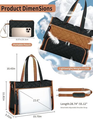 Rexmore Commuter Chic Duo: Women's Phone Crossbody Bag & 2-in-1 Insulated Laptop Lunch Tote in Kuwait