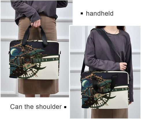 Anime Guitar Print Laptop Shoulder Bag Sleeve Case with Multi-Pockets Messenger Bag Briefcase Fits 13-16 in Laptops Tablets in Kuwait