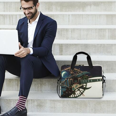 Anime Guitar Print Laptop Shoulder Bag Sleeve Case with Multi-Pockets Messenger Bag Briefcase Fits 13-16 in Laptops Tablets in Kuwait