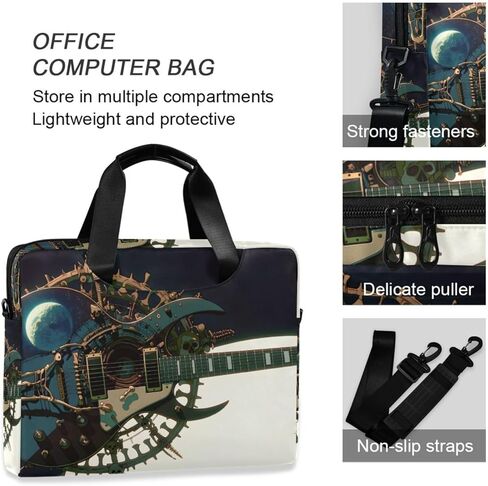 Anime Guitar Print Laptop Shoulder Bag Sleeve Case with Multi-Pockets Messenger Bag Briefcase Fits 13-16 in Laptops Tablets in Kuwait