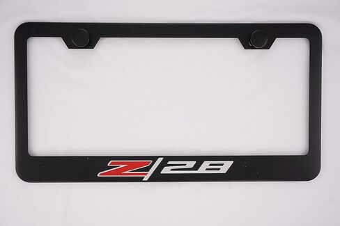 Black Stainless Steel License Plate Frame Cover Protector Holder for Camaro Z/28 in Saudi Arabia