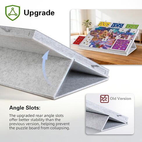 Lavievert Tilting Puzzle Board with 2-in-1 Designed Stand & Cover, Super Lightweight Felt Puzzle Plateau with 6 Drawers, Portable Jigsaw Puzzle Table for Games Up to 1000 Pieces - Light Gray in Kuwait