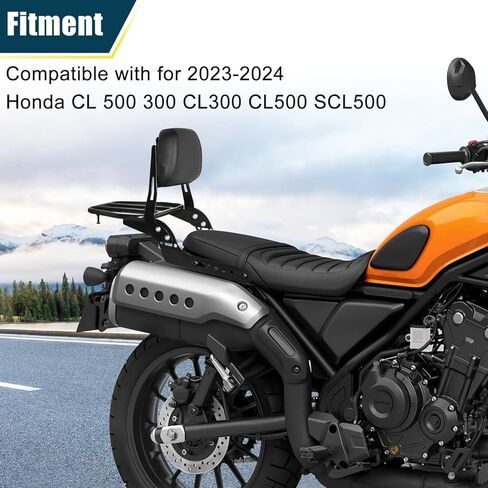 Motorcycle Passenger Backrest Sissy Bar With Back Rest Cushion Pad And Luggage Rack Compatible With For Honda CL 500 300 CL500 CL300 SCL500 2023 2024 Sissy Bar Backrest in Kuwait