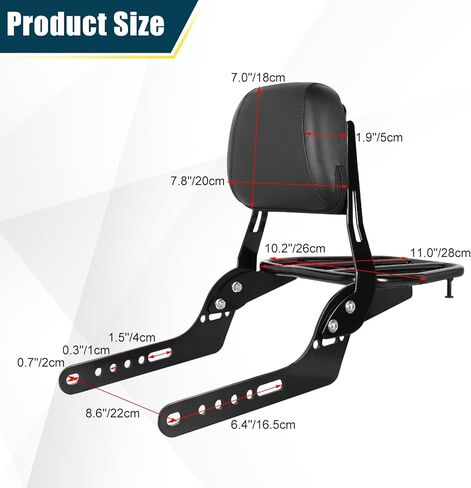 Motorcycle Passenger Backrest Sissy Bar With Back Rest Cushion Pad And Luggage Rack Compatible With For Honda CL 500 300 CL500 CL300 SCL500 2023 2024 Sissy Bar Backrest in Kuwait