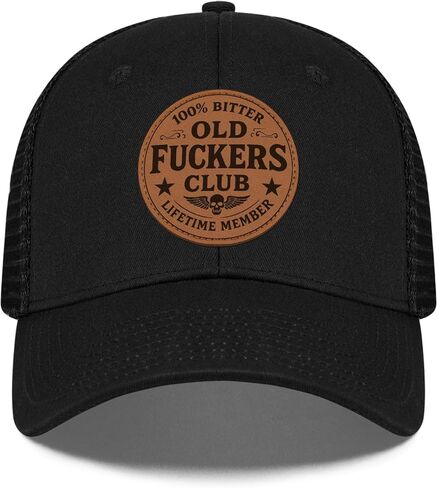 Old Fxckers Club Hat Leather Patch Showcases Unique Attitude, Funny Baseball Cap Vintage Style in Saudi Arabia