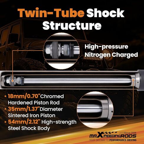 Maxpeedingrods Fit 3.5-7.5" ممتصات صدمات خلفية للرفع لسيارة Chevy Silverado 2500/3500 HD 1999-2025، ترقية سلسلة G1 in Saudi Arabia