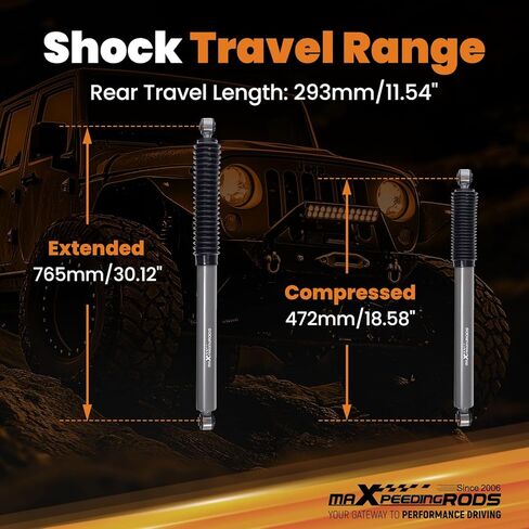 Maxpeedingrods Fit 3.5-7.5" ممتصات صدمات خلفية للرفع لسيارة Chevy Silverado 2500/3500 HD 1999-2025، ترقية سلسلة G1 in Saudi Arabia