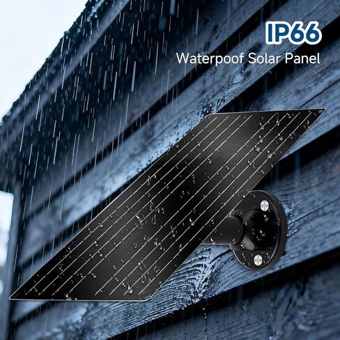 12W High-Power Solar Panel for Security Camera, 5V USB-C Solar Charger with Micro USB & Barrel Adapters, Outdoor Weatherproof for Continuous Home and Property Monitoring in Kuwait