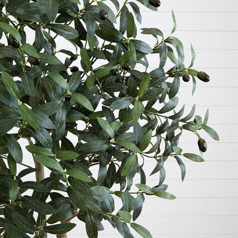 Nearly Natural 6ft. Artificial Olive Tree with White Decorative Planter in Saudi Arabia