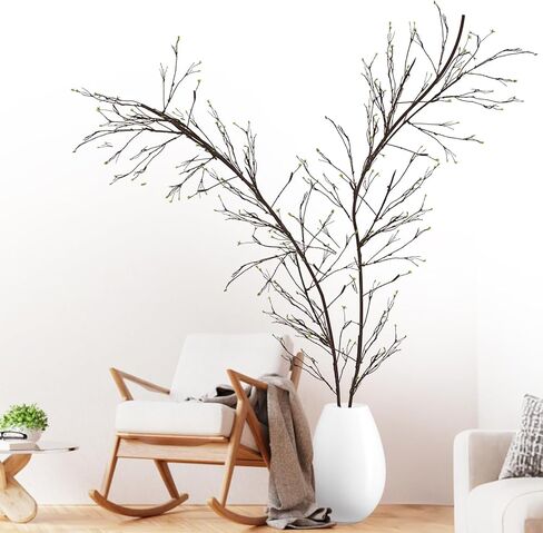 فروع شجرة اصطناعية مقاس 118 بوصة، فروع شجرة صناعية قابلة للطرق، أعواد بلاستيكية قابلة للانحناء، كرمة/سيقان لتزيين المزهريات والنباتات الخضراء بنفسك لتزيين حفلات المنزل والمكتب in Kuwait