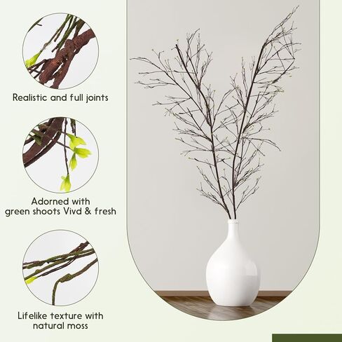فروع شجرة اصطناعية مقاس 118 بوصة، فروع شجرة صناعية قابلة للطرق، أعواد بلاستيكية قابلة للانحناء، كرمة/سيقان لتزيين المزهريات والنباتات الخضراء بنفسك لتزيين حفلات المنزل والمكتب in Kuwait