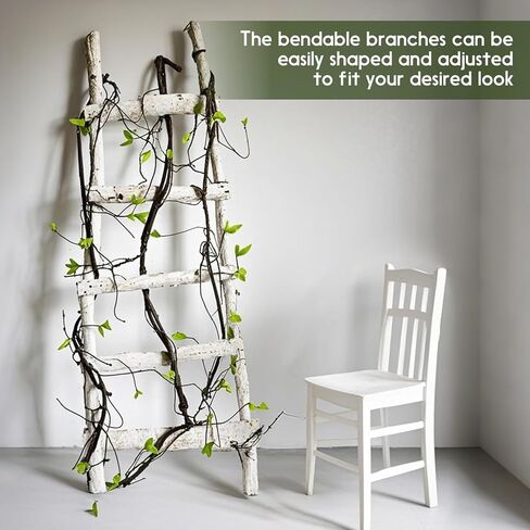 فروع شجرة اصطناعية مقاس 118 بوصة، فروع شجرة صناعية قابلة للطرق، أعواد بلاستيكية قابلة للانحناء، كرمة/سيقان لتزيين المزهريات والنباتات الخضراء بنفسك لتزيين حفلات المنزل والمكتب in Kuwait