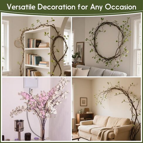 فروع شجرة اصطناعية مقاس 118 بوصة، فروع شجرة صناعية قابلة للطرق، أعواد بلاستيكية قابلة للانحناء، كرمة/سيقان لتزيين المزهريات والنباتات الخضراء بنفسك لتزيين حفلات المنزل والمكتب in Kuwait