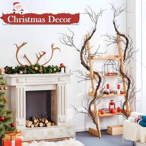 1 قطعة 79 بوصة كبيرة قابلة للانحناء قرون غزال صناعية طويلة للحرف اليدوية معلقة على الحائط من أشجار الغابة المجعدة والصفصاف الطويلة فروع الغابات شجرة جذع الخشب زينة عيد الميلاد لعيد الهالوين ديكور عيد الفصح in Kuwait