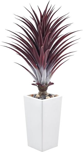Faux Agave Tree 3.6ft(43in) Artificial Plants with White Tall Planter and Realistic Leaves, Fake Floor Potted Artificial Red Aloe Vera Plant for Home Office Indoor Decor (3.6feet,1Pack) in Kuwait