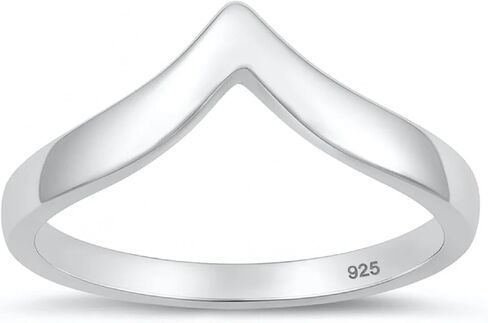 CloseoutWarehouse 925 Sterling Silver V-Shape Ring in Saudi Arabia