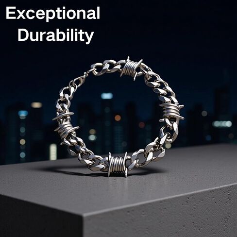 مجموعة سلسلة وسوار من الفولاذ المقاوم للصدأ، سلسلة بنطلون مقاس 26.38 بوصة مع مشبك مزدوج على شكل جراد البحر + سوار مقاس 9 بوصات، إكسسوارات ملابس الشارع فضية للرجال والنساء in Kuwait