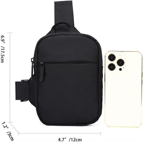 Men Chest Cross Shoulder Crossbody Handbag Small Sling Black in Saudi Arabia
