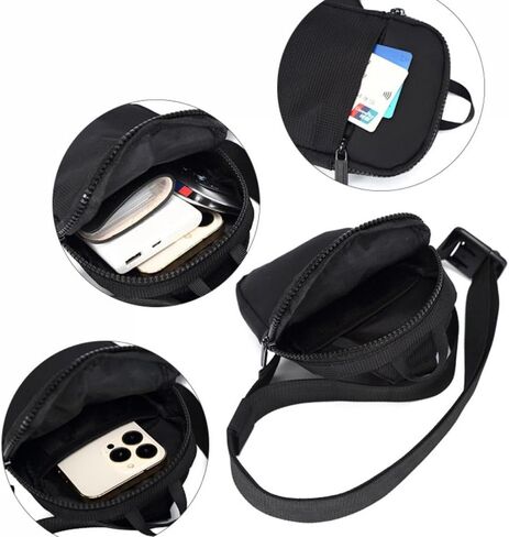 Men Chest Cross Shoulder Crossbody Handbag Small Sling Black in Saudi Arabia