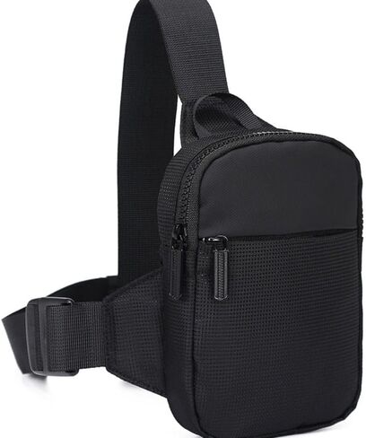 Men Chest Cross Shoulder Crossbody Handbag Small Sling Black in Saudi Arabia