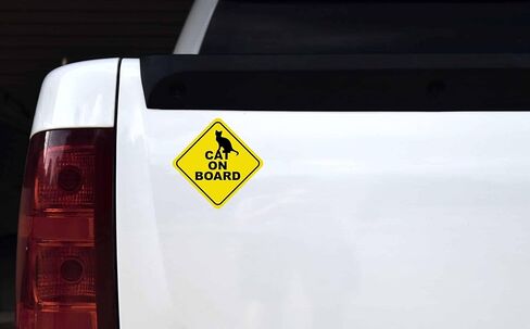 StickerTalk Cat on Board Magnet, 5 inches by 5 inches in Saudi Arabia