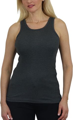 Galaxy by Harvic Women's Regular Fit Cotton Blend Ribbed Tank Tops - Soft Breathable, Gym & Lounge Wear (M-2XL) in Saudi Arabia