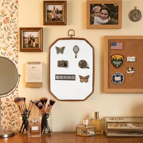 Fumete Pin Display Board Octagon Velvet Enamel Pin Collection Display Octagon Wall Hanging Brooch Earrings Necklace Jewelry Holder Organizer Storage for Home and Holiday, 7.5 x 10 Inch in Saudi Arabia