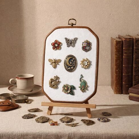 Fumete Pin Display Board Octagon Velvet Enamel Pin Collection Display Octagon Wall Hanging Brooch Earrings Necklace Jewelry Holder Organizer Storage for Home and Holiday, 7.5 x 10 Inch in Saudi Arabia