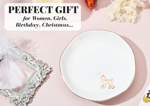 InnoBeta Poodle Gifts for Poodle Moms Lovers, Ceramic Ring Dish 4.75", Handcrafted Jewelry Tray, Decorative Trinket Dish for Rings Earrings Necklaces, Birthday & Mother’s Day Gift in Saudi Arabia