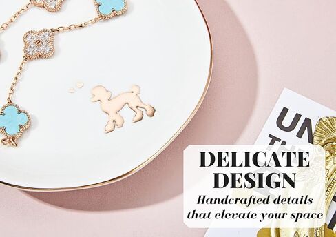 InnoBeta Poodle Gifts for Poodle Moms Lovers, Ceramic Ring Dish 4.75", Handcrafted Jewelry Tray, Decorative Trinket Dish for Rings Earrings Necklaces, Birthday & Mother’s Day Gift in Saudi Arabia