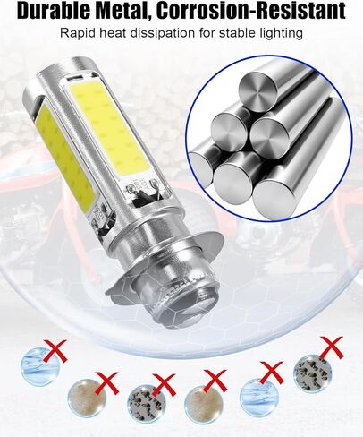 COB Light Bulb Fit for Honda Kawasaki Polaris Suzuki Yamaha, 12V DC 6000K COB Bulb Replace 34901-323-750 34901-HC3-003 92069-037 L6245J A7028 A7379 12080, 2Pcs in Saudi Arabia