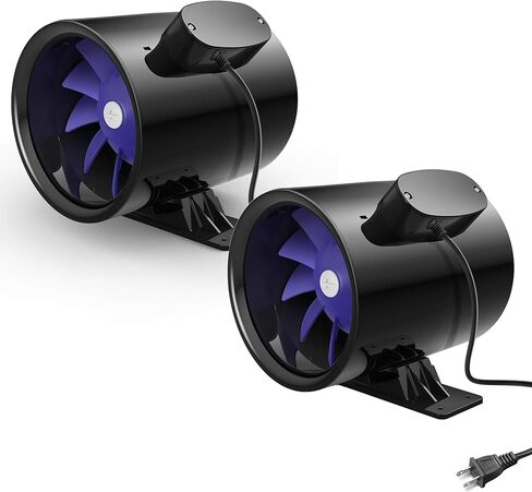 iPower 6 بوصة 300 CFM مروحة معززة للتهوية مع سلك طاقة مؤرض، منفاخ عادم مضمن هادئ لأنظمة التدفئة والتهوية وتكييف الهواء في خيمة النمو، والأقبية، والحمامات، أسود in Kuwait