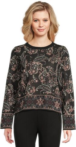 Vince Camuto Womens Festival Paisley Crew Neck Sweater in Saudi Arabia