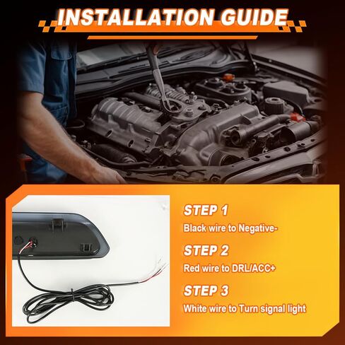 Front Bumper Hood Emble Replacement Side Marker Light Compatible With Dodge RAM 1500 HEMI 5.7L 2019-2024 (LH+RH) LED Marker Lamp w/White Daytime Running Light DRL & Amber Turn Signal Light in Kuwait