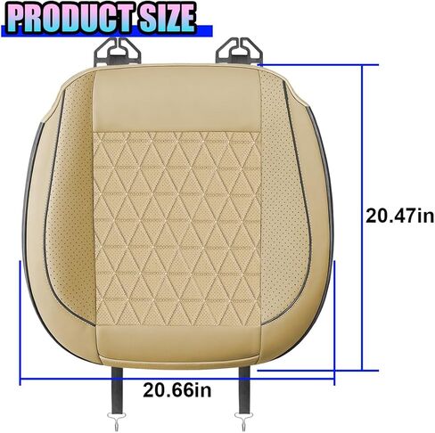 Car Front Seat Cover, Leather Full Wrap Waterproof Car Seats Cushion Pad with Storage Pocket, Breathable Anti-Slip Automotive Bottom Seat Protector for SUV, Sedan, Truck(Beige) in Saudi Arabia