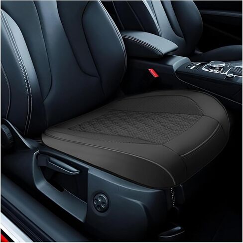 Car Front Seat Cover, Leather Full Wrap Waterproof Car Seats Cushion Pad with Storage Pocket, Breathable Anti-Slip Automotive Bottom Seat Protector for SUV, Sedan, Truck(Beige) in Saudi Arabia