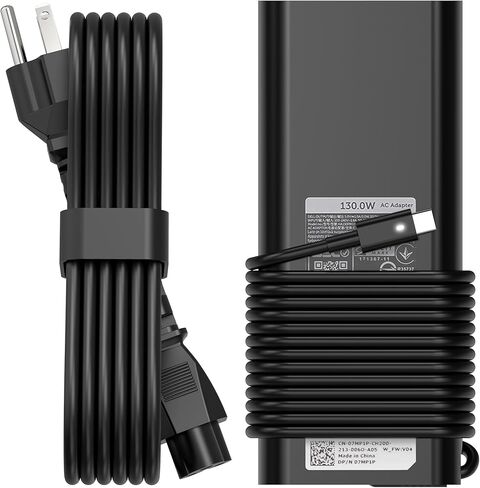 Charger for Dell 130W Laptop USB C Type C AC Adapter for Dell XPS 15 17 2in1 9575 9500 9700 Precision 5530 2in1 5550 5750 3560 Latitude 7410 7310 7210 9410 9510 5420 5520 5510 Power Cord in Kuwait